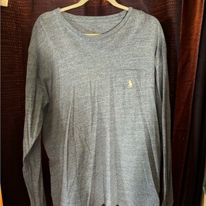 Polo by Ralph Lauren Blue and White Long Sleeve Tee